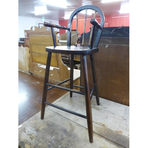 224 - A child's elm and beech high chair