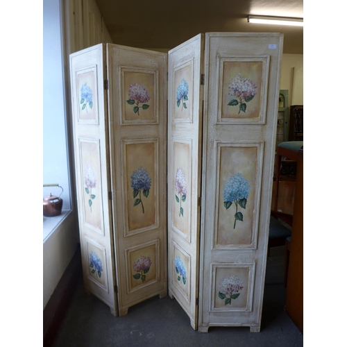 235 - A painted folding dressing screen