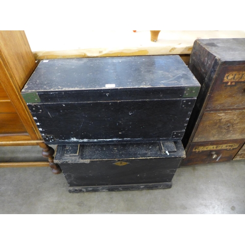 244 - Two pine tool chests