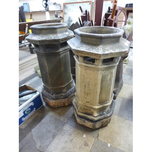 288 - A pair of salt glazed chimney pots