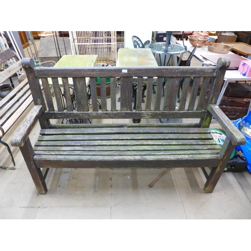 299 - A teak garden bench