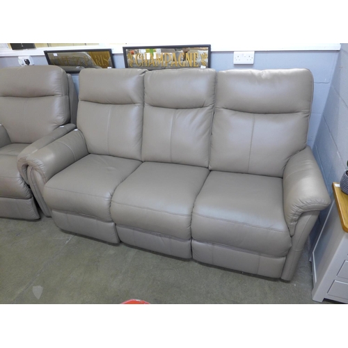 1430 - A Verona leather three seater Comfort Plus power reclining sofa (Truffle)  *This lot is subject to v... 