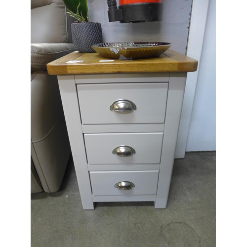 1431 - A Portland painted bedside chest with oak top