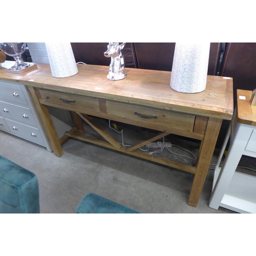 1514 - A rustic two drawer console table