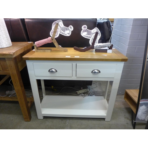 1525 - A Portland white two door console table (PP2ST-W)  *This lot is subject to vat