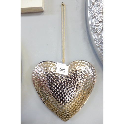 1470a - A hammered effect hanging silver heart (2064008)   #