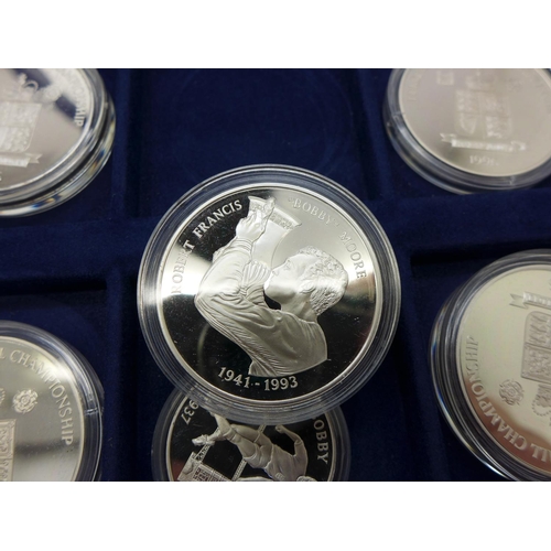 A MDM European Football Championship '96 silver proof coin set with ...