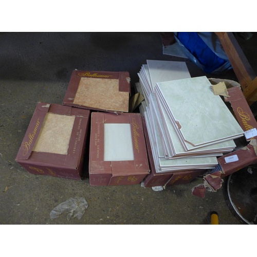 2326 - 7 boxes of Ballesmar ceramic wall tiles - patterns/colours include brown, white, cloudy green - appr... 