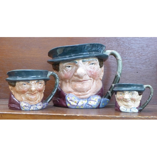 603 - Three graduated Royal Doulton Tony Weller character jugs