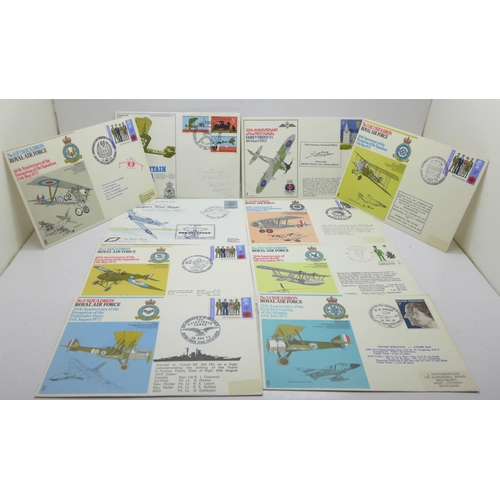 657 - Royal Air Force Anniversary 1st day covers, etc. (10)