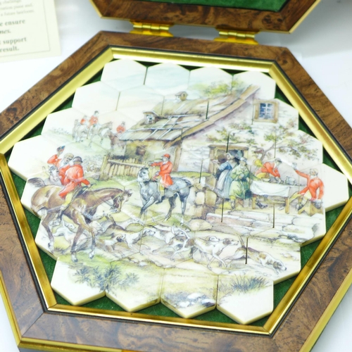 671 - Two James Peters porcelain jigsaw puzzles, cased