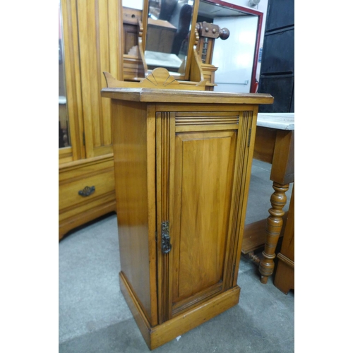 107 - An Edward VII satin birch five piece bedroom suite