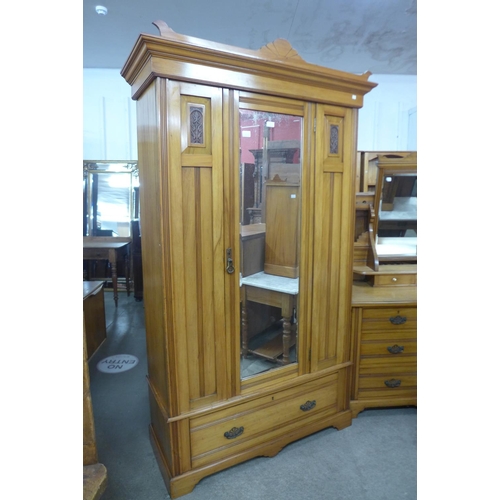 107 - An Edward VII satin birch five piece bedroom suite