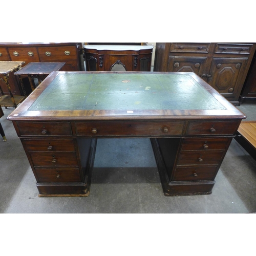 116 - A Victorian mahogany partners desk