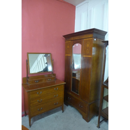119 - An Edward VII inlaid mahogany two piece bedroom suite