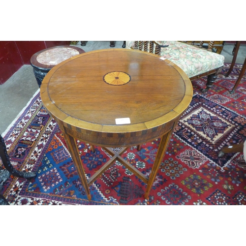 88 - An Edward VII inlaid rosewood circular occasional table