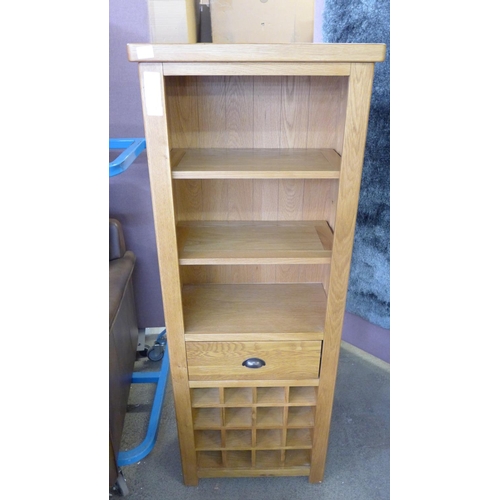 1413 - An oak bookcase with wine rack - PGBCW-O- boxed