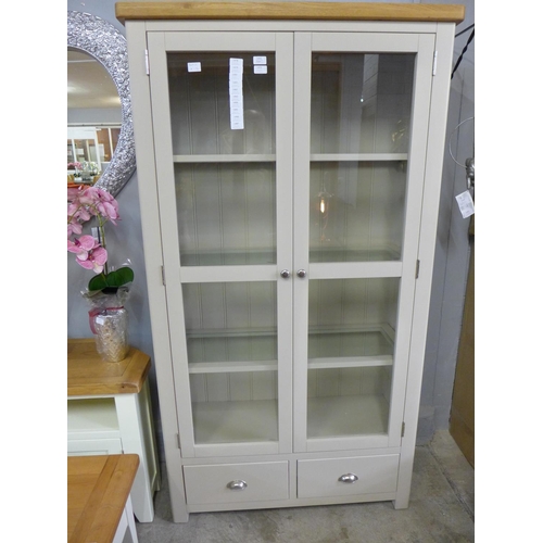 1463 - A stone glass two door, two drawer display cabinet (PGGDC-S) - boxed