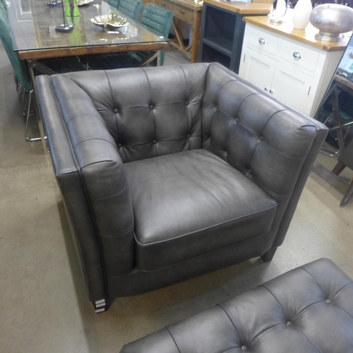 1346 - A Richmond leather one seater sofa (Vintage Flint)  *This lot is subject to vat