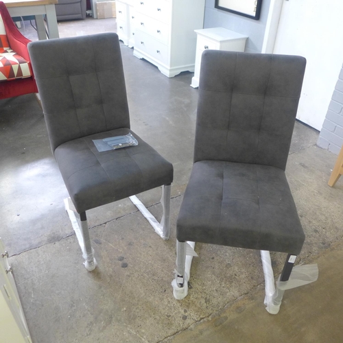 1504 - Two Bentley Cantilever gun metal dark grey fabric chairs, RRP £249.91 + VAT