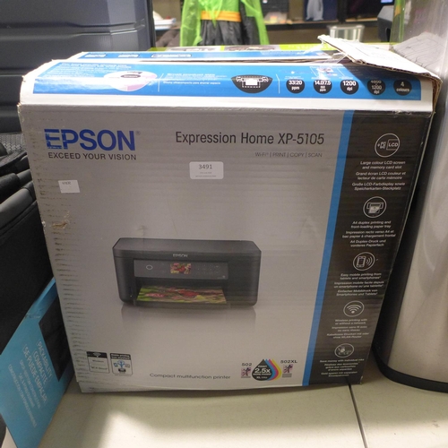 3491 - Epson Expression  Xp-5105 Printer  (81)  (Ajs 187)  Rrp £47.99 + Vat * This Lot Is Subject To Vat