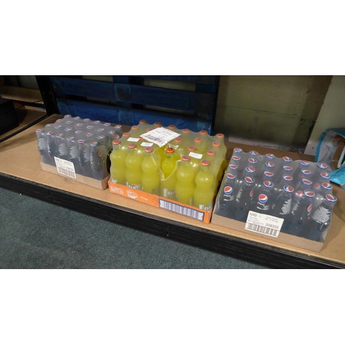 3493 - Two cases of 24 x 200ml glass bottles of Pepsi (BBE March '20) and case of 23 330ml glass bottles of... 