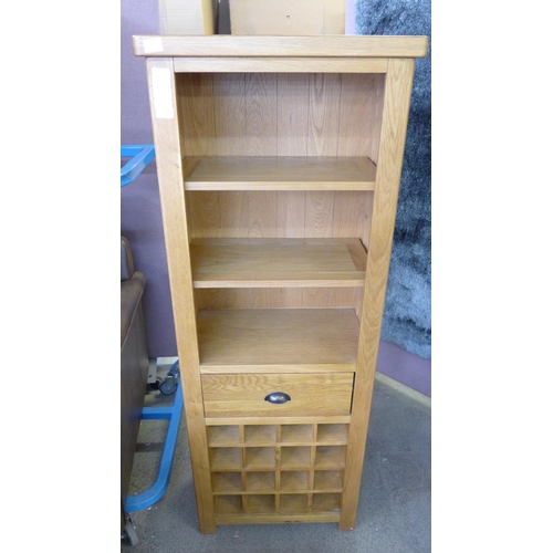 1446 - An oak bookcase with wine rack - PGBCW-O - display