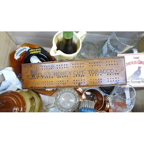 707 - A collection of breweriana including Famous Grouse, Smirnoff, etc.