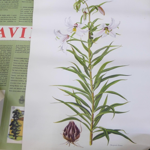 708 - A box of art exhibition posters, prints and a collection of 1950's National Savings posters