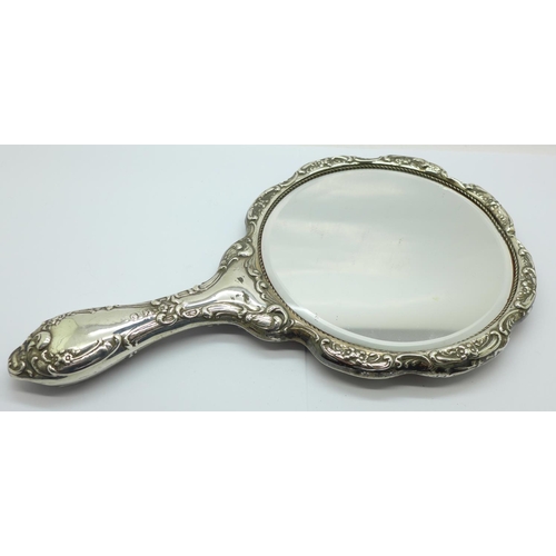 741 - A silver mirror, Chester 1903, a/f, dented