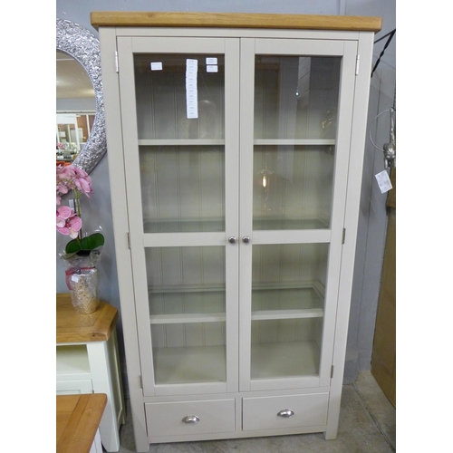 1494 - A stone glass two door, two drawer display cabinet (PGGDC-S) - display