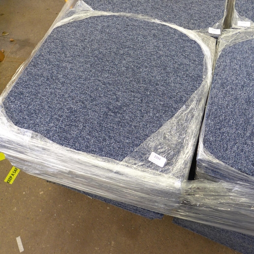 2330 - Pile of approx. 100 used blue carpet tiles - approx. 25 sq. mtrs.