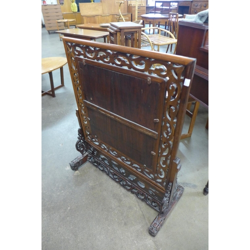 143 - A 19th Century Chinese rosewood table screen