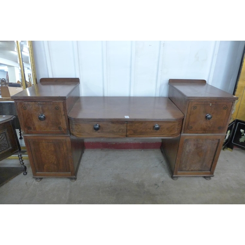 157 - A Regency inlaid mahogany breakfront serving table