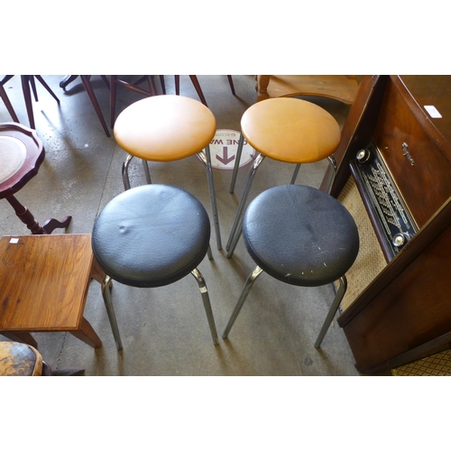 218 - Two pairs of chrome stools