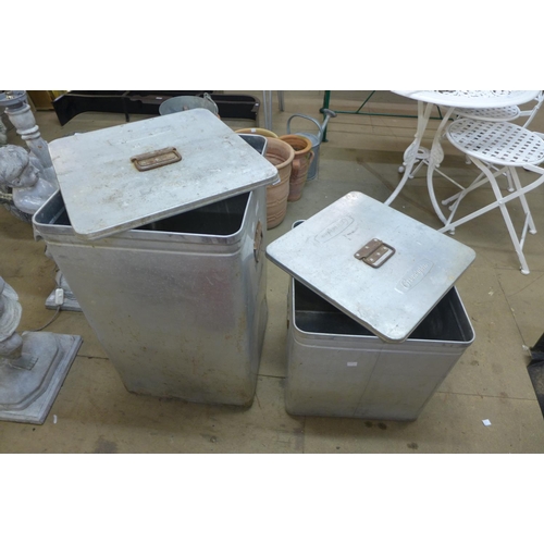 286 - Two galvanised Grundy bins