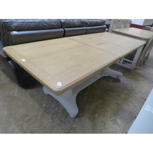 1588 - An Ashbourne grey double pedestal extending dining table (BRI-BA01-EXT)  -  *this lot is subject to ... 