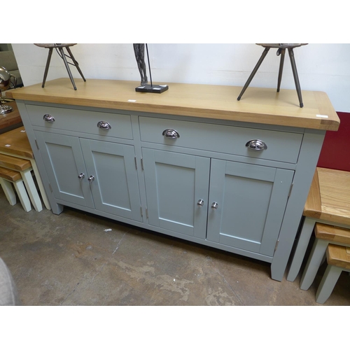 1597 - An Ashbourne grey painted four door extra large sideboard  -  *this lot is subject to vat