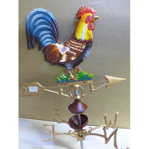 2097 - Cockerel weather vane wall mount - this lot is subject to VAT