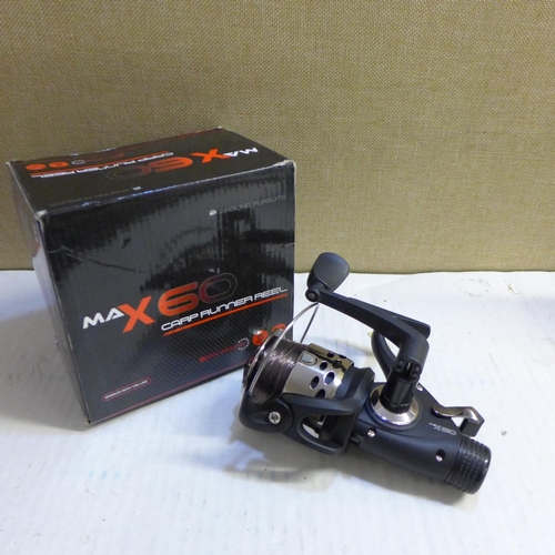 2102 - 2 x MAX60 carp runner reels - boxed