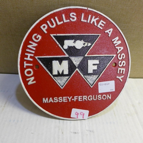 2126 - Massey-Ferguson plaque - this lot is subject to VAT