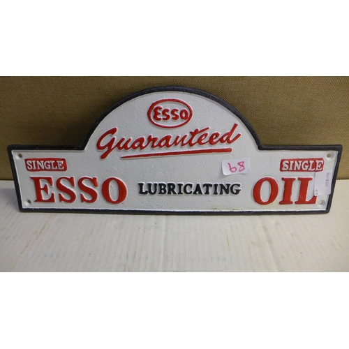 2131 - Domed Esso plaque - this lot is subject to VAT