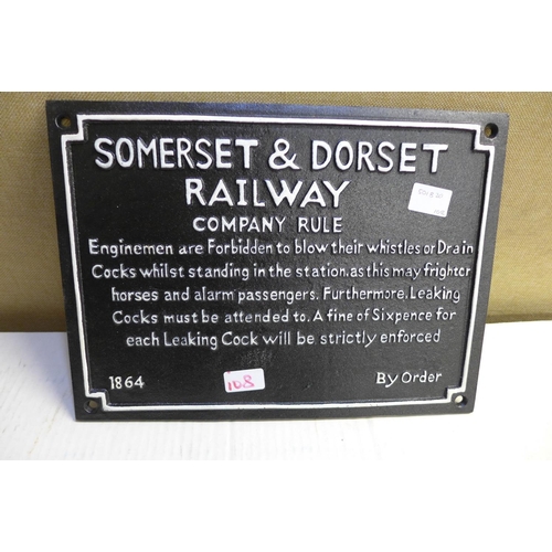 2133 - Somerset & Dorset railway sign - this lot is subject to VAT