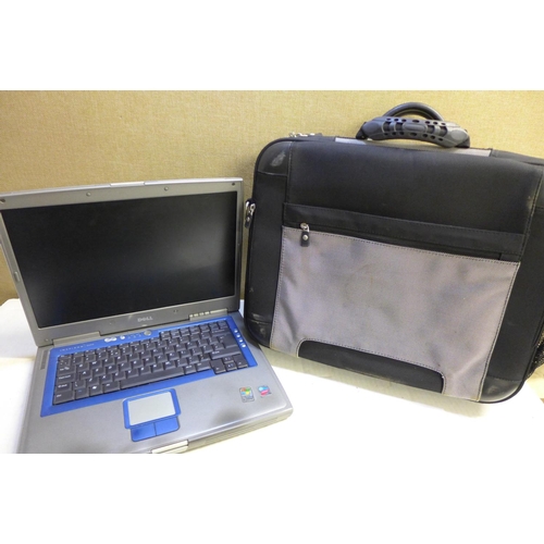 2137 - IBM Thinkpad laptop bag with Dell laptop - W - no charger; Dell laptop bag with webcam