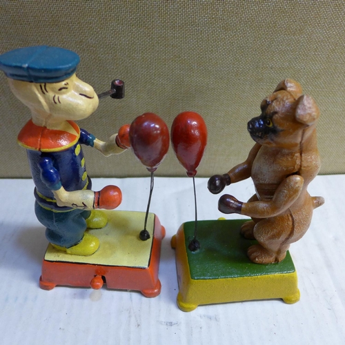 2141 - Boxing Popeye & dog figures - this lot is subject to VAT