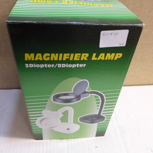 2142 - Small table magnifier lamp - boxed - unused - W - this lot is subject to VAT