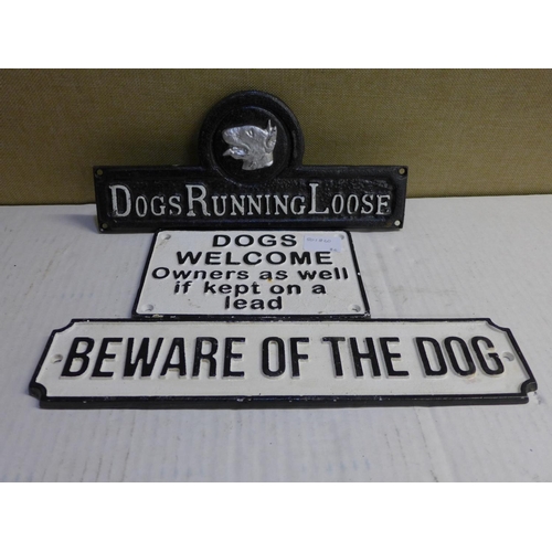 2153 - 3 various Dog signs - this lot is subject to VAT