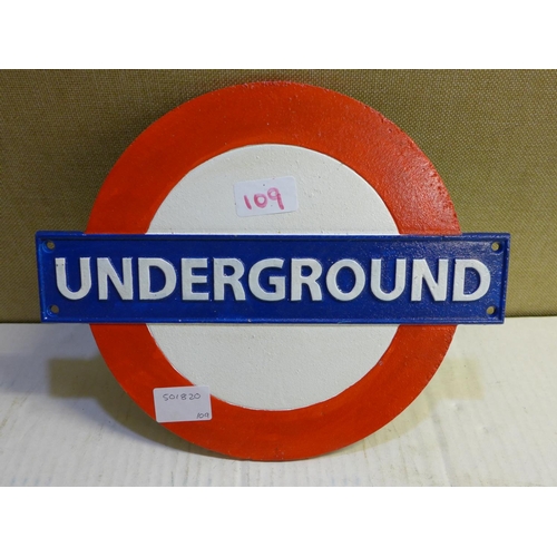 2157 - Large London Underground sign - this lot is subject to VAT