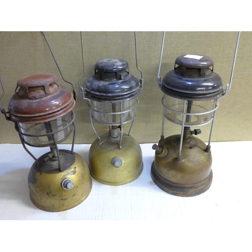 2162 - 3 Tilley lamps (one with slight crack in glass)