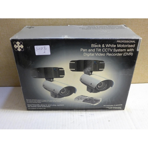 2166 - Motorised black & white pan & tilt CCTV system with digital recorder - boxed - unused - W